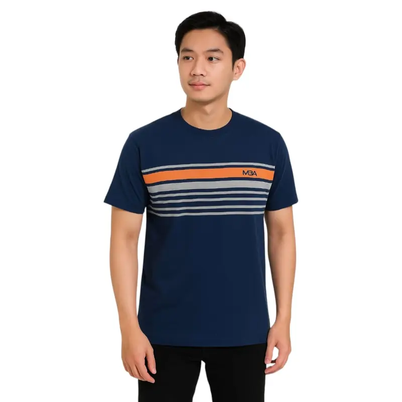 MBA MY BLANK APPAREL Kaos Distro Salur Pria Original 100% Cotton 24s Adem & Nyaman Unisex Warna Keren Kekinian Casual Combed Motif Simple Garis Polo Kain Katun 0