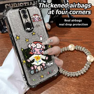 XWBDDFSK187 casing hp For OPPO A9 phone case Cute and interesting doll with lanyard electroplating new model Soft cover full edge banding