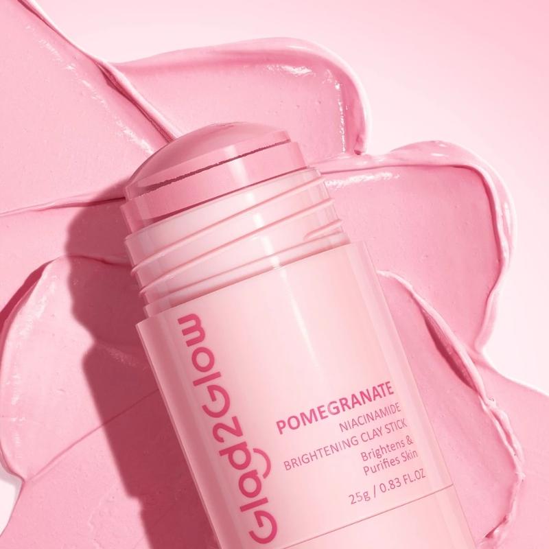 Product Introduction of Clay Stick Glad2Glow Pomegranate Niacinamide Brightening 25g untuk Mencerahkan Wajah wajah berjerawat tea tree oil masker jerawat masker wajah untuk chicken skin g2gclaystickpink masker roll 1