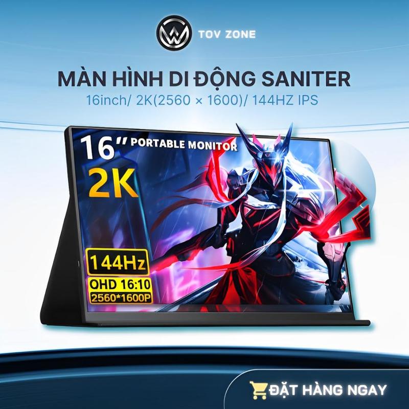 Màn Hình Di Động Saniter - 16inch 2K 2560 × 1600 QHD 144HZ IPS - Hiển thị HDR FreeSync Laptop Eye Care - Không Cảm Ứng.