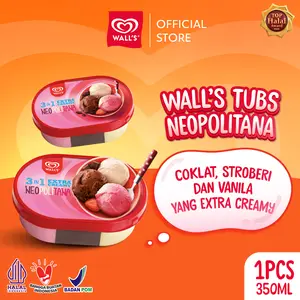 Wall's Tubs Neopolitana 3 in 1 350ml - Wall's Es Krim / Ice Cream