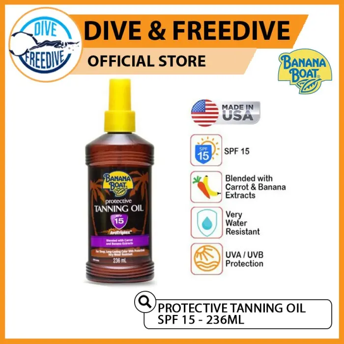 TERATAS Banana Boat Tanning Oil Body Water Protective SPF 15 236ml No Sunblock 0