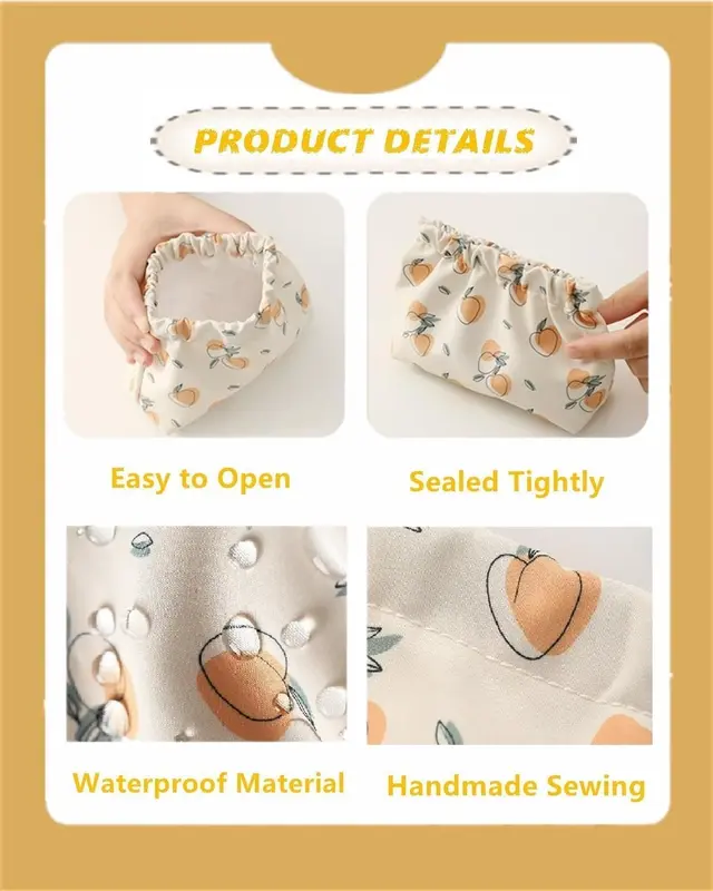 Túi đựng mỹ phẩm mini, Cỡ Nhỏ Bộ 3 chiếc, Thích hợp cho ví, Không có dây kéo, Tự đóng, Túi trang điểm dễ thương, dành cho phụ nữ và trẻ em gái 3