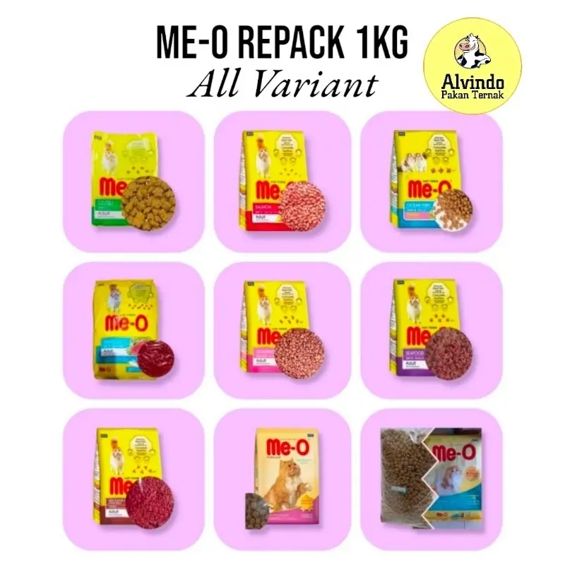 Meo 1kg Repack Meo Kitten Persian Tuna Salmon seafood Beef Chicken Gourmet all Varian whiskas makanan kucing