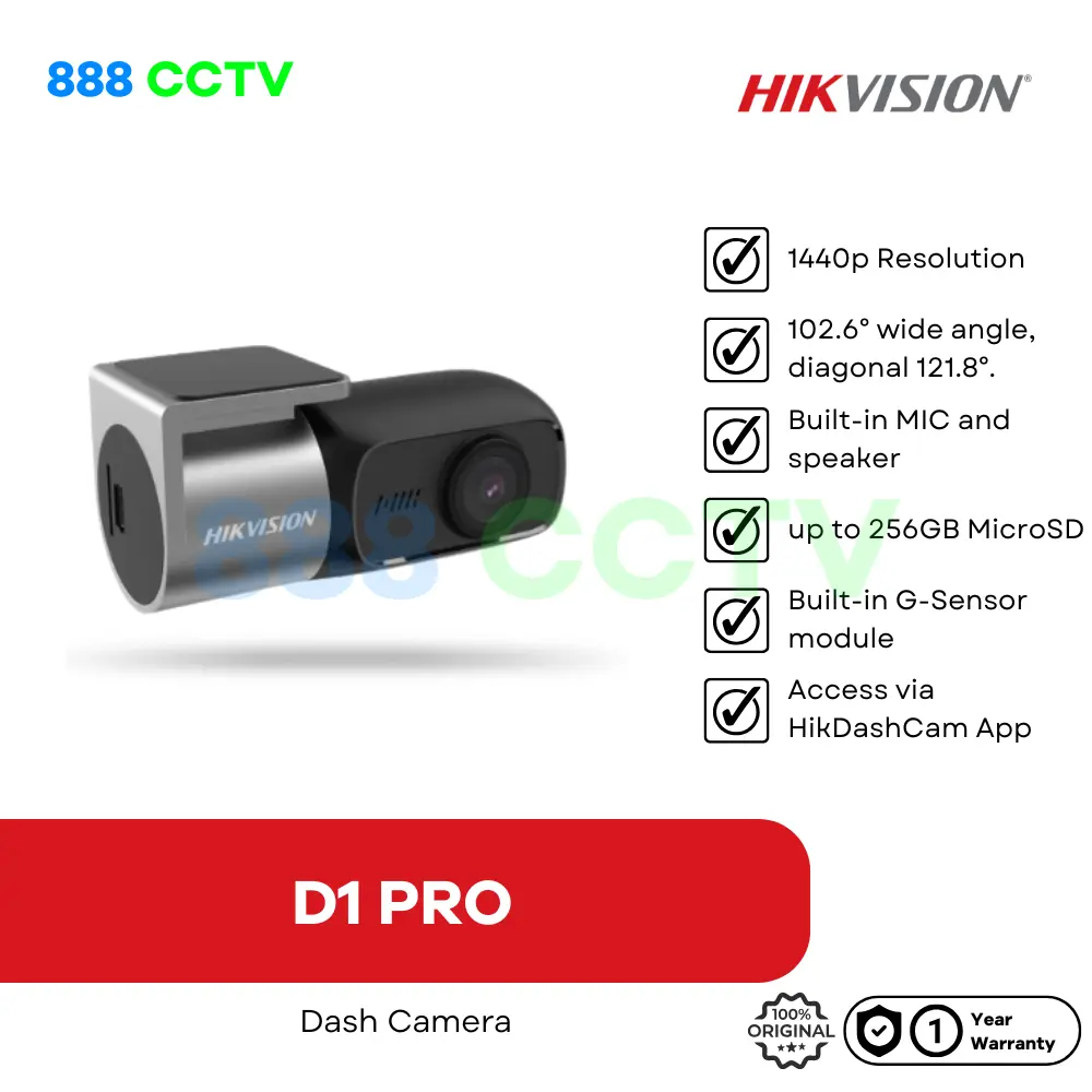 Hikvision Dashcam D1 Pro 1440p Front Camera