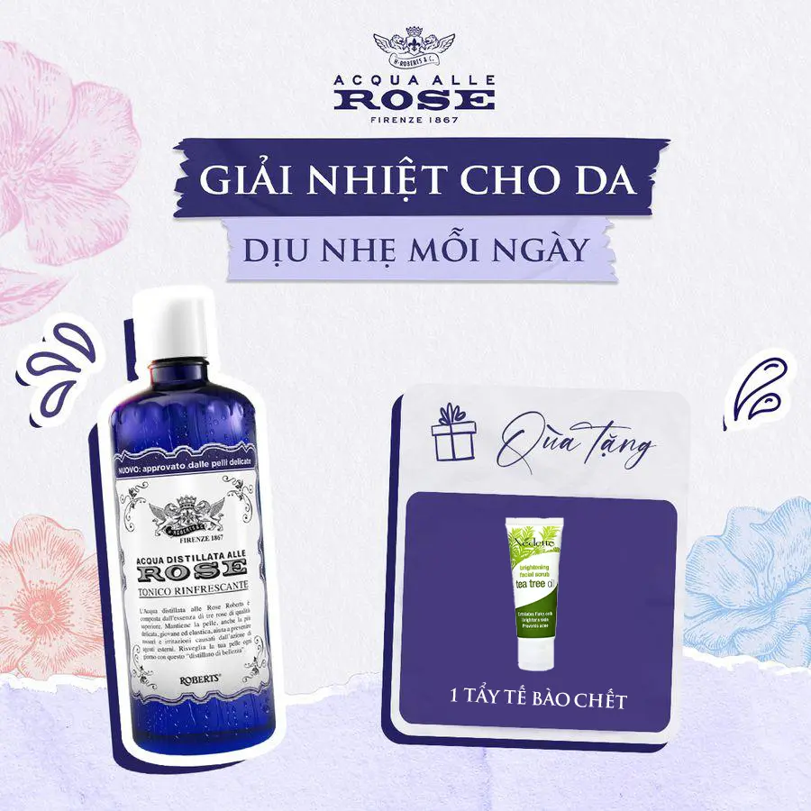Nước Hoa Hồng ACQUA ALLE ROSE 300ml - Hỗ Trợ Cấp Ẩm Cho Da