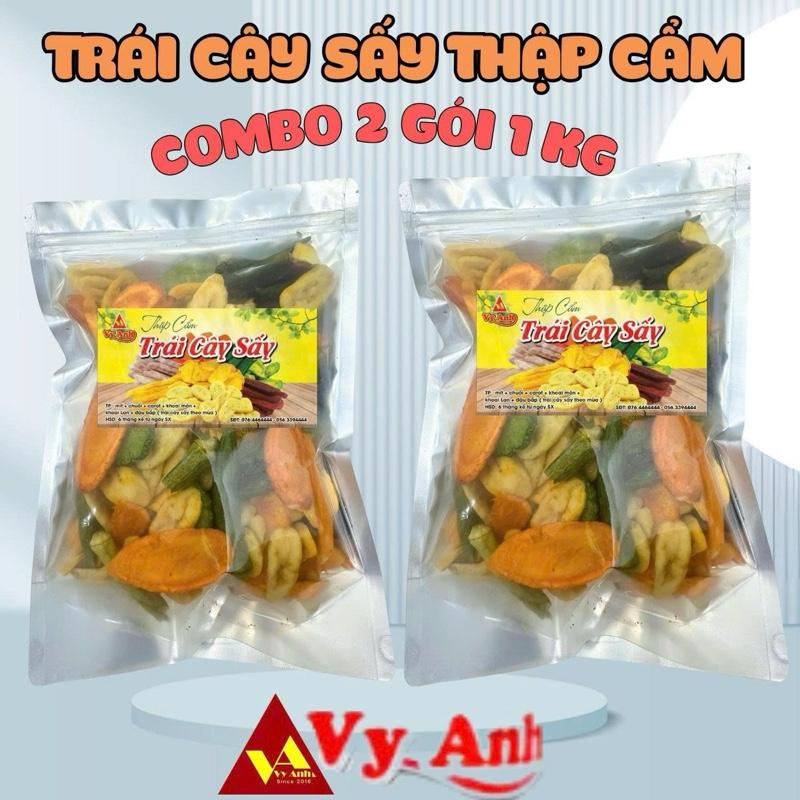  VY ANH   COMBO 1KG THẬP CẨM SẤY   THẬP CẨM SẤY NGUYÊN MIẾNG MỖI TÚI 500gr giòn  ngon  thơm  snack 