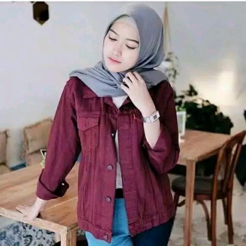 Jaket Jeans Denim Tebal Wanita Ready Ukuran M-XXXL 7