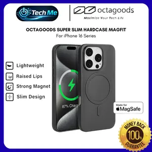 OCTAGOODS Case iPhone 16 Series Pro Max Plus Super Slim Hardcase MagSafe MagFit Lens Cover Protector Tempered Glass gemes Power Bank casing jelly bening