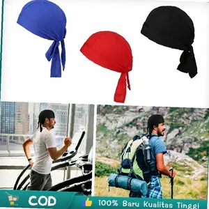 Bandana Durag Hip Hop Durag Ekor Panjang Ikat Kepala Silk Pirate Hat Durag Kepala Chemo Cap | Kekinian