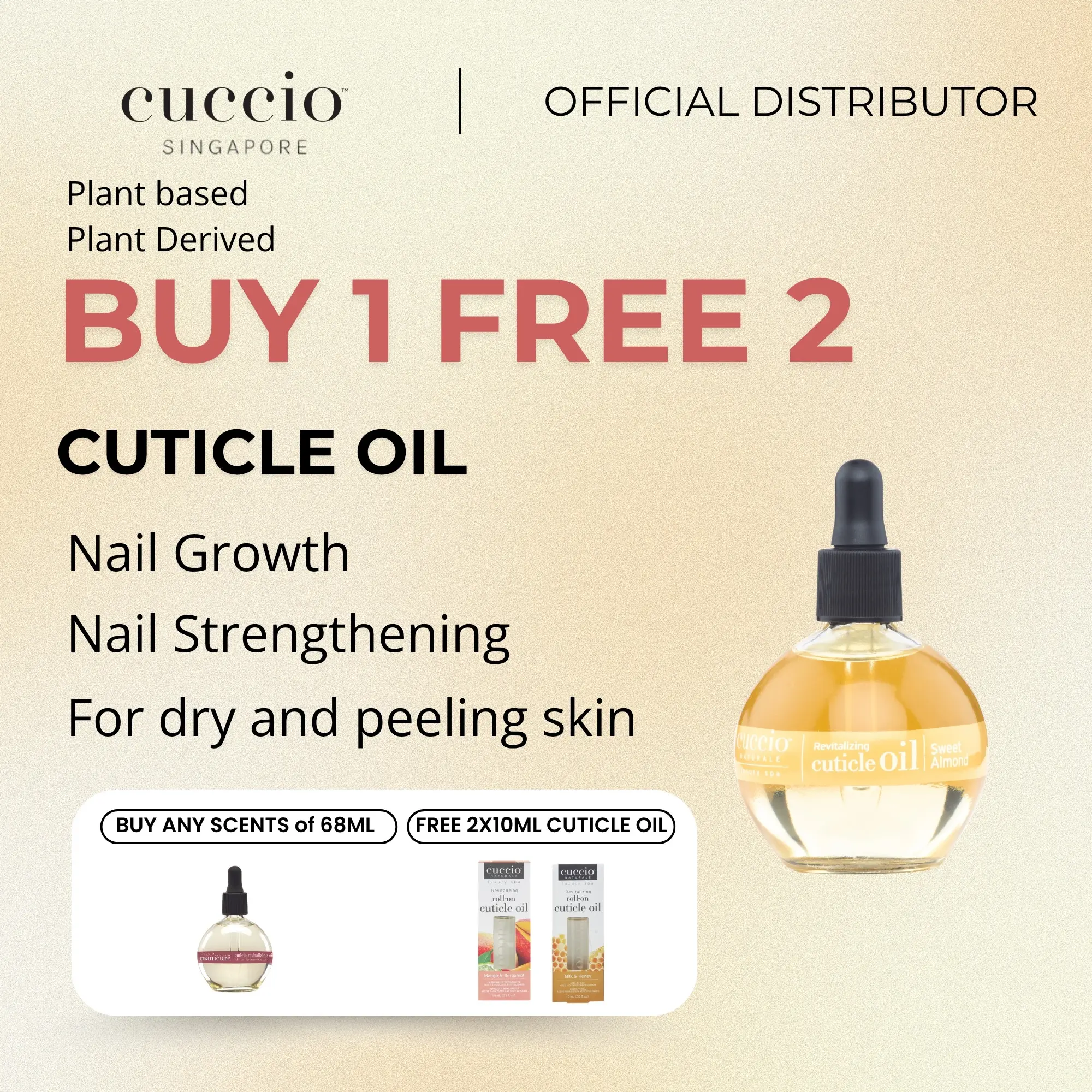 (CUCCIOSG) Cuccio Cuticle Oil 68ml Hydrating Nail Oil Non-Greasy for Dry Cuticles & Nails