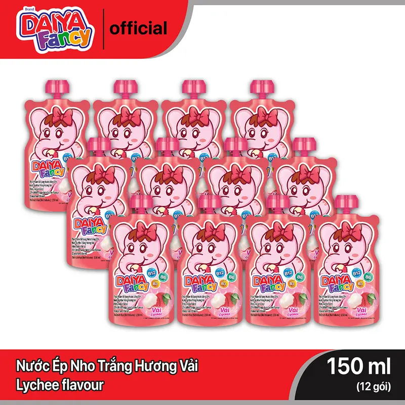 Nước Uống 25% Nước Ép Nho Trắng Hiệu Daiya Fancy 150ml VN (Hộp 12) 1