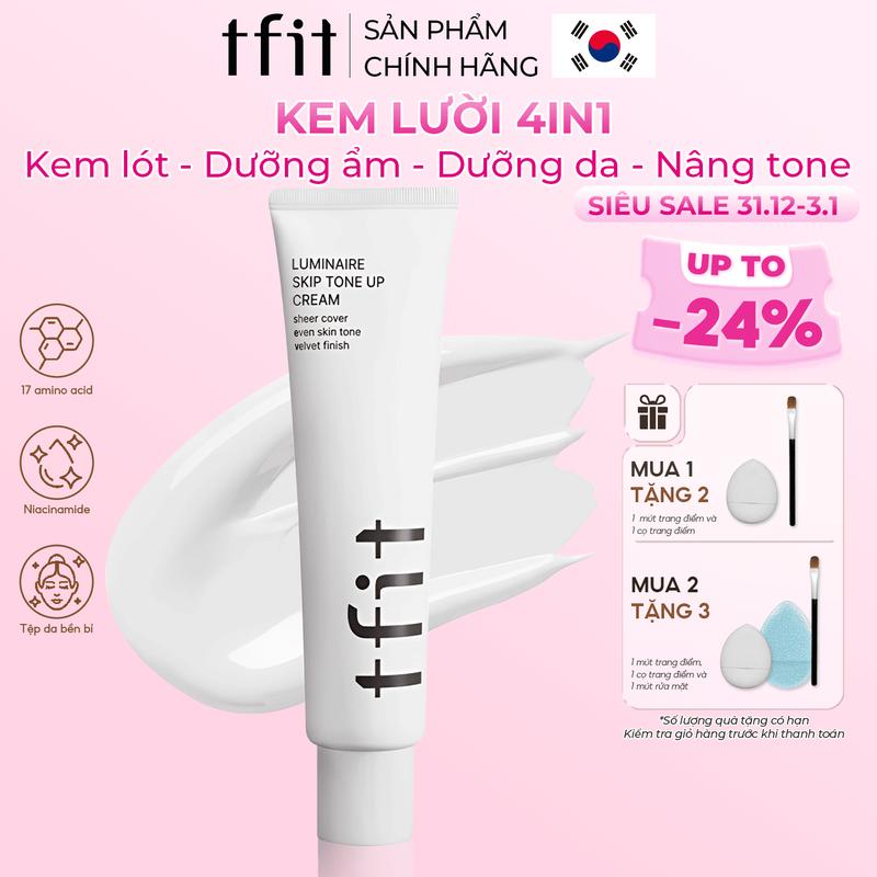  TFIT kem lười makeup nâng tông 100g hỗ trợ làm sáng da chuẩn Hàn Quốc không cần trang điểm dưỡng ẩm thẩm thấu nhanh không trắng bệch nhờn rít dây dính 