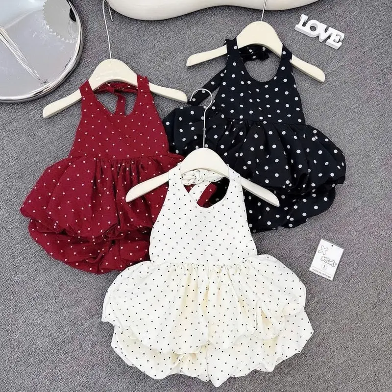 6-18kg Bộ Bí thắt eo Hở lưng chất mát lạnh cho bé gái diện hè