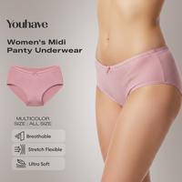 Gambar YouHave ( You’ve) Celana Dalam Midi Wanita Panty Wanita CD Wanita Underwear Wanita 300092 1PCS - MULTICOLOR, All Size dari YouHave Store Kota Administrasi Jakarta Utara 2 Tokopedia