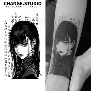 Hình Xăm Nữ Nhân Vật Truyện Tranh Mặt Trăng Tối Màu Hình xăm tạm thời Kéo dài trong 15 ngày. Chống thấm nước và chống cọ xát Miếng Dán Hình Xăm