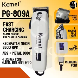 KEMEI KM PG- 809A ALAT MESIN CUKURAN RAMBUT KEPALA  CLIPPER Elektrik kumis Jenggot