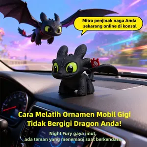 {Ready} Lampu Toothless Hiasan Mobil Gantungan Kunci & Tas Punggung Mata Berkilau Sayap Bergerak Untuk Fans Dragons Aksesori Serbaguna Keychain