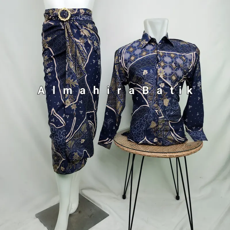 COD_Baju Couple Kemeja Batik Pria Dan Rok Lilit Motif AS MAROON/Couple Kemeja Lengan Panjang Kondangan/Kemeja Batik Rok Lilit/Kemeja/Couple Kemeja Bareng Doi 8