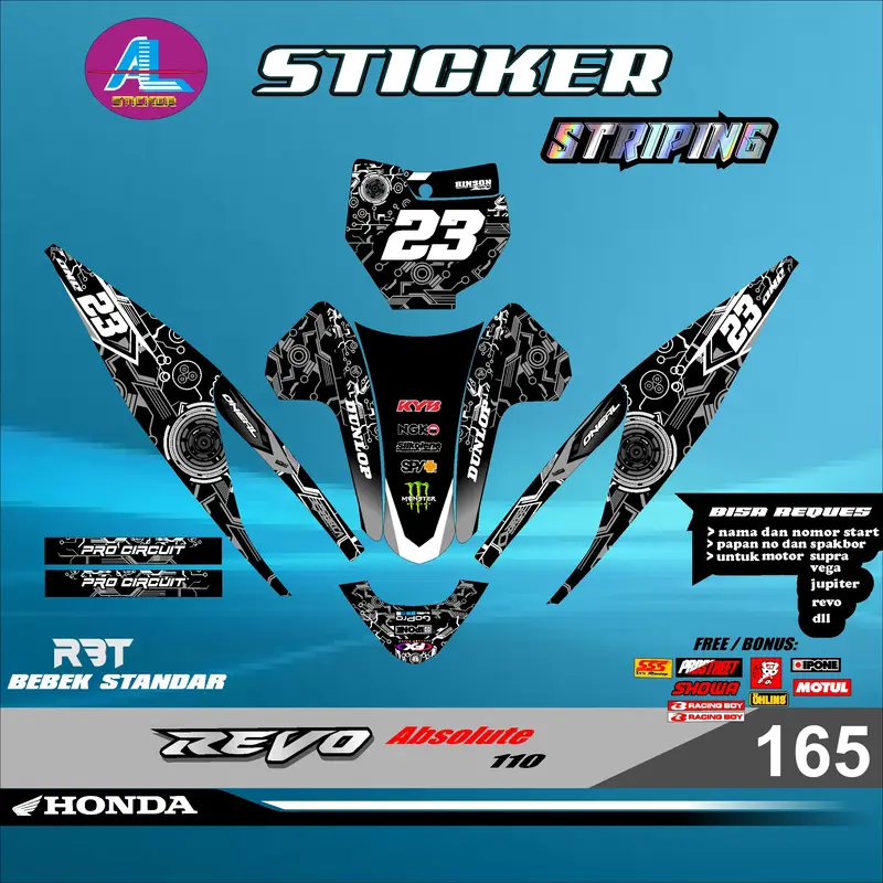 COD Sticker STRIPING RBT REVO ABSOLUTE SEMI FULL BODY RBT VEGA BEBEK MODIF SUPERMOTO YZ CRF KLX RBT new terbaru MOTOR TRABAS AL vol 165 5