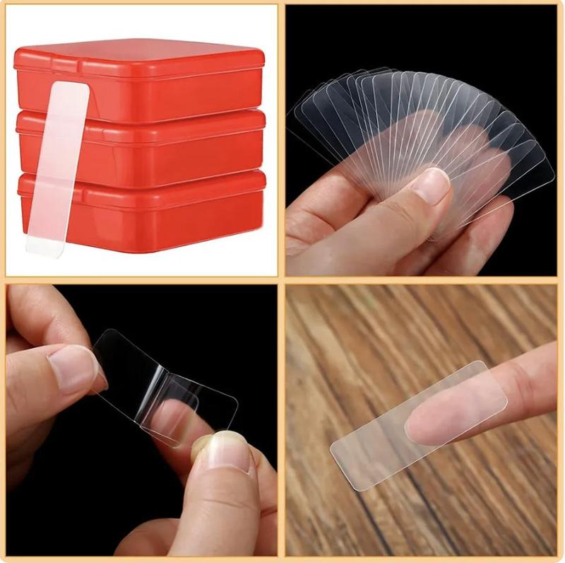 Băng Dính Hai Mặt, 60 Chiếc, Hình Vuông, Rất Chắc Chắn, Chống Thấm Nước, Trong Suốt, Không Đánh Dấu, Thích Hợp Để Dán, [Giảm Giá Lung Linh] 3