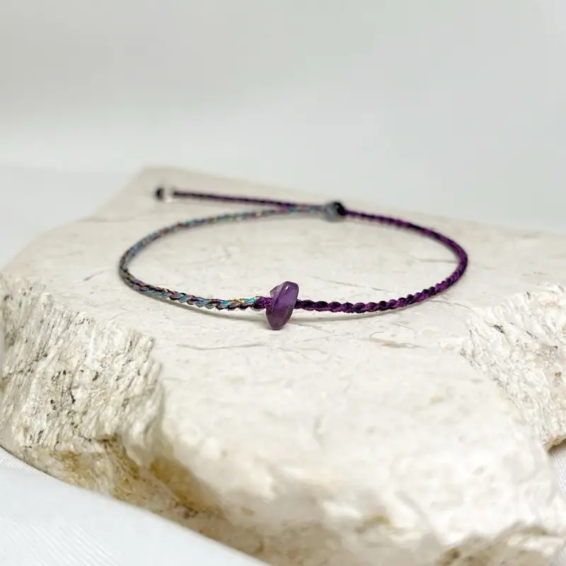 Gelang Tali Viola Wanita Bracelet Jewerelly Compatible Batu Alam Vehicle Gemstone Crystal Handmade