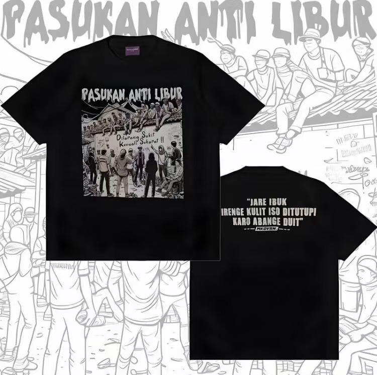 Kaos Pasukan Anti Libur / Unisex / Katun Combed / Lembut Nyaman Soft Surfing 1