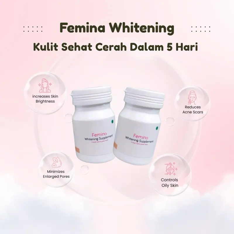 FEMINA WHITENING ORIGINAL MENCERAHKAN KULIT SEHAT CERAH BPOM AMAN 1