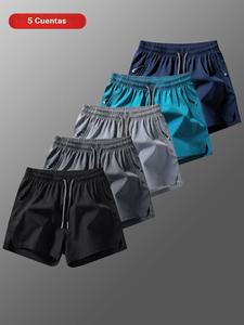 Pantalones cortos de hombre con cordón y dobladillo dividido, Pantalones cortos informales con bolsillo con cremallera y transpirables para verano, Pantalones de hombre para el día a día