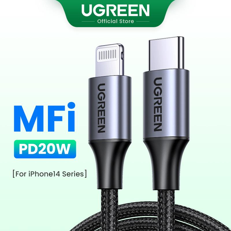  UGREEN Cáp sạc nhanh MFi 20W USB-C to Lightning   USB-A to Lightning Sạc nhanh PD Compatible with iPhone 17   16   15   14   13 Pro Max iPad và iPod Model: 60759 