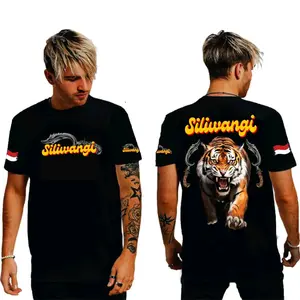 Kaos Distro Pria Lengan Pendek - SILIWANGI MACAN KUNING - Oblong Pria Dewasa - Tshirt -  Baju Hitam Sablon Keren Lembut Nyaman
