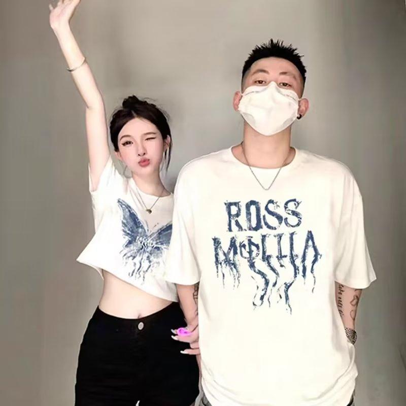 Product Introduction of Fashion Round Neck Butterfly Print Tshirt Women'S Casual And Versatile Short Sleeve Tshirt 1