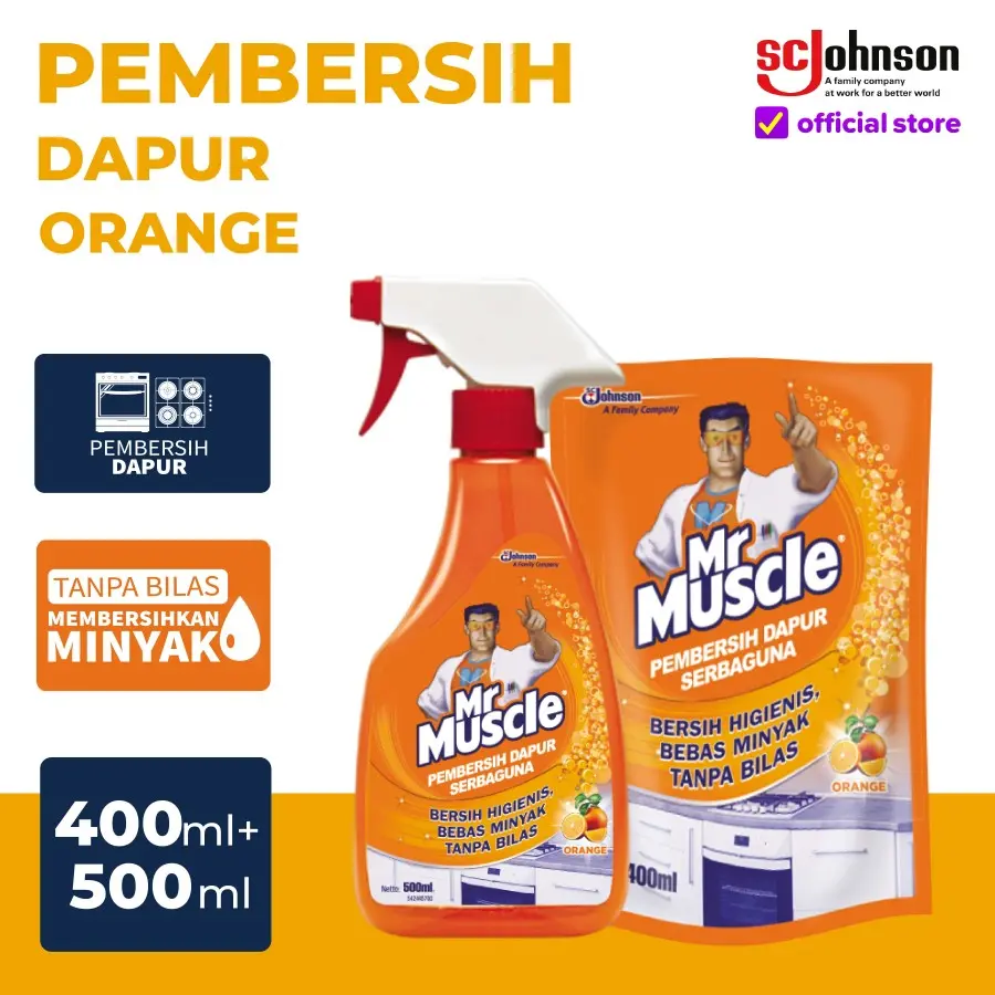 Muscle cairan pembersih dapur kitchen Set spray anti lengket minyak kerak kompor panci wajan Spray dan Refill isi ulang