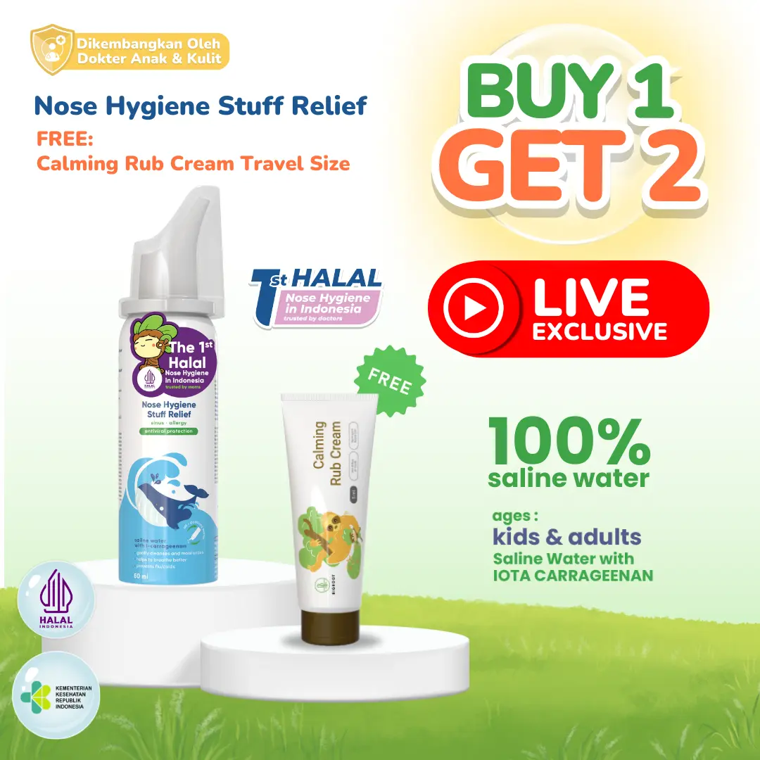 [LIVE EXCLUSIVE] BUY 1 GET 2 Bigroot Nose Hygiene Stuff Relief 3th-Dewasa 50ml FREE Calming Rub 5ml
