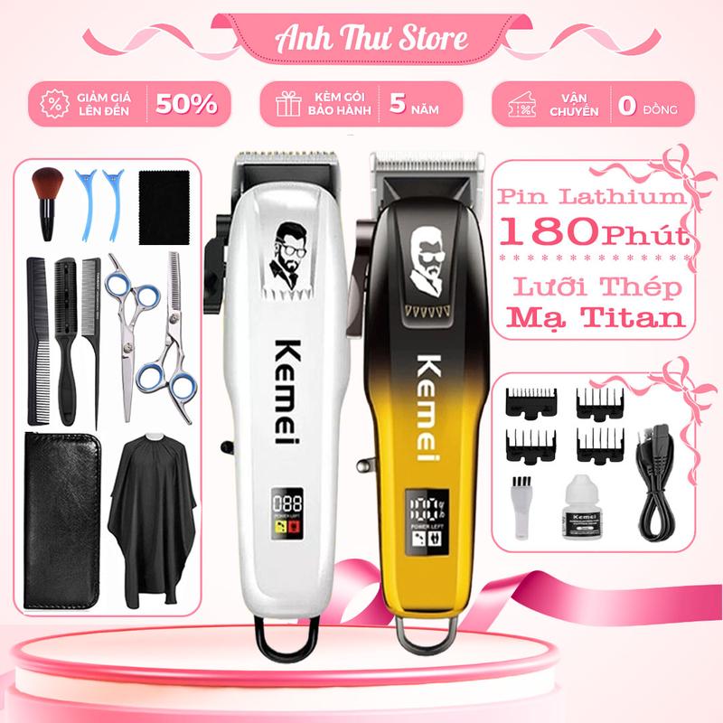 Tông đơ cắt tóc chuyên nghiệp lưỡi dao sắc bén. Tăng đơ cắt tóc gia đình loại sạc pin tiện lợi, động cơ mạnh, công suất cao