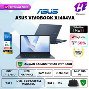 Laptop Asus Vivobook X1404VA Intel Core i7 1355U Ram  16Gb 512Gb Ssd Win 11 14.0 Full HD Ips
