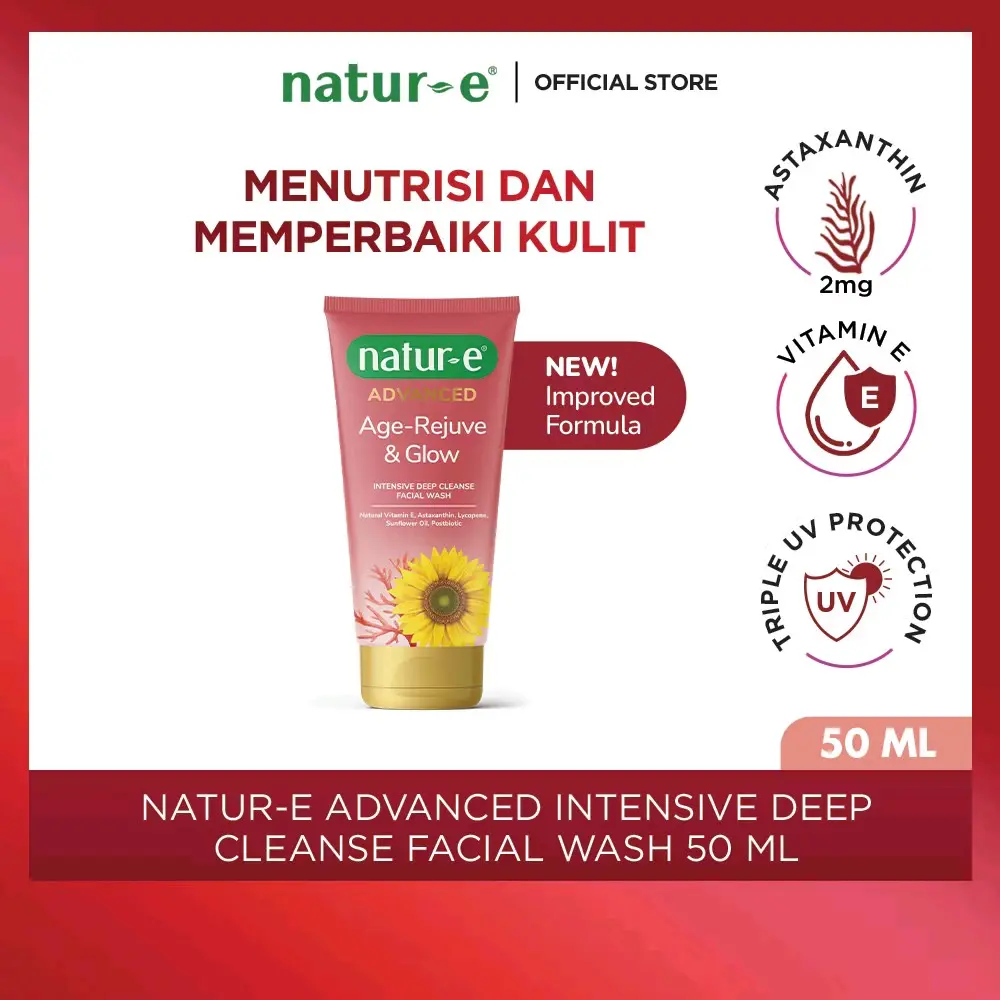 Natur-E Advanced Intensive Deep Cleanse Facial Wash 50 ml  Mencerahkan Perawatan Memudarkan