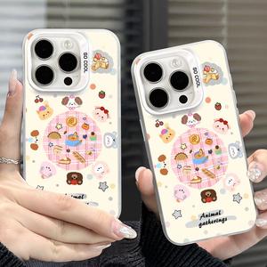 ปิคนิคสัตว์สำหรับ iPhone16promaxกรณีโทรศัพท์มือถือ iPhone15ความคิดสร้างสรรค์14 ใหม่ 13 พรีเมี่ยมสีเงิน 12/11 ป้องกันการตก XSMax ชายและหญิง 8Plus ความเรียบง่าย xs / xr กรณีป้องกัน