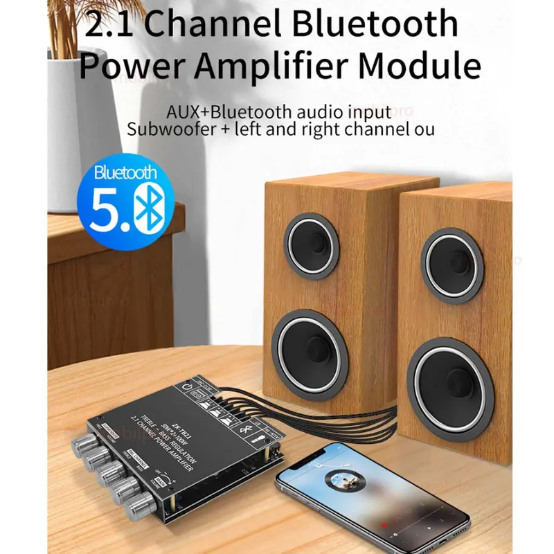 【BestLink Shop】ZK-MT21/ZK-TB21 High Performance Audio Amplifier Module Digital BT 5.0 Power Subwoofer 8