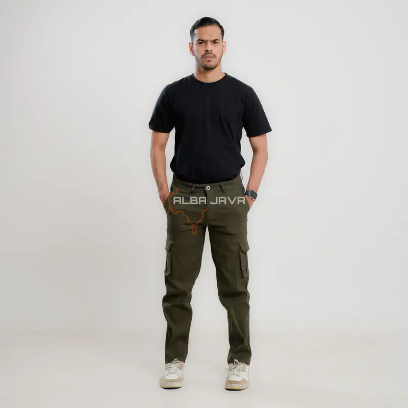 ALBA JAVA Celana Pria Cargo Panjang Series Kantong Aktif Twill Diamond Katun Nyaman 2