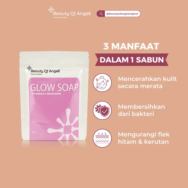 [FLASH SALE] Beauty Of Angel Glow Soap Sabun Badan Pembersih Pencerah Kulit Badan dan Wajah Mengandung Retinol Niacinamide Original BPOM 1
