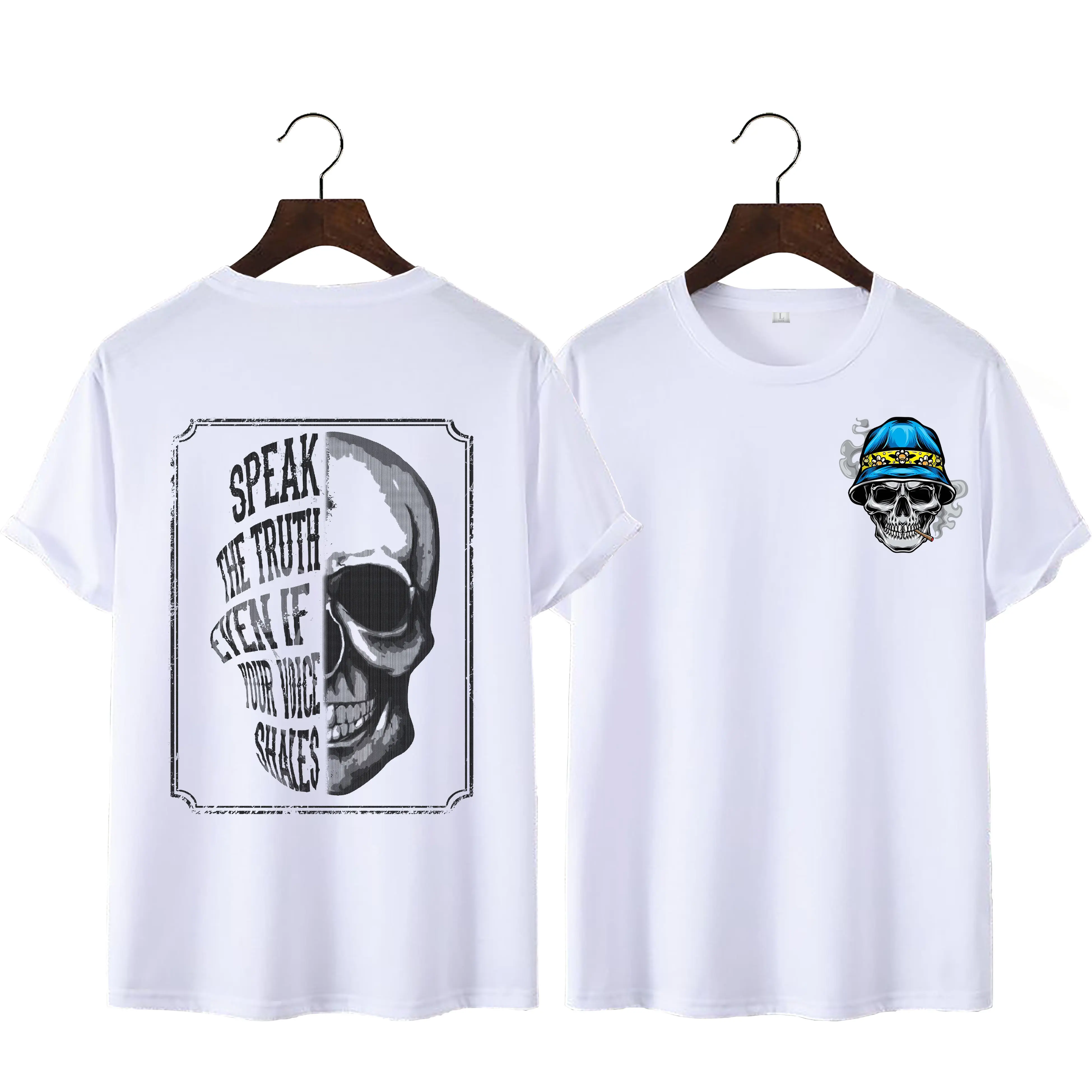 KAOS DISTRO UNISEX (PRIA DAN WANITA) TERBARU, KAOS JUMBO SPEAK TENGKORAK Santai