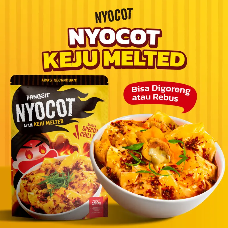 NYOCOT Pangsit Ayam Keju Lumer Meleleh Renyah Gurih / Cocok untuk Ngemil / Cemilan Pangsit Chili Oil / Makanan Instant 0
