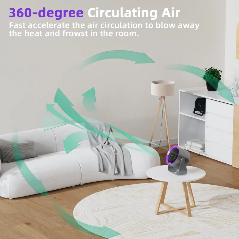 GOOJODOQ FS078 High-speed Desktop Turbine Circulating Fan 4000MAH - Garansi Resmi 6 Bulan . 1