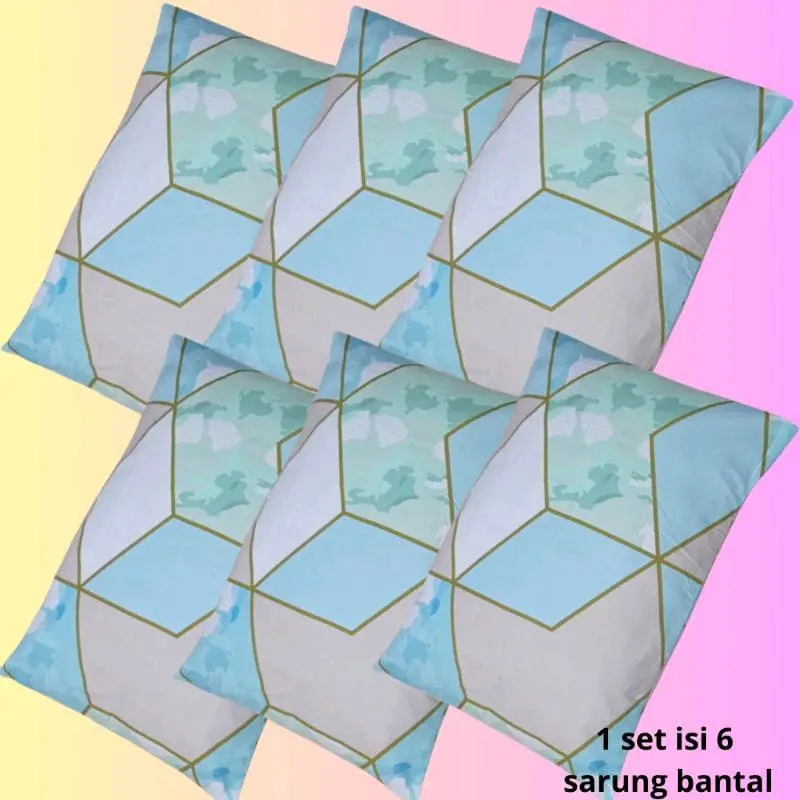SARUNG BANTAL Resleting DEWASA PAKET ISI 1/3/6 PICS BAHAN  Kain Katun LEMBUT sarung bantal dan guling RANDOM 5