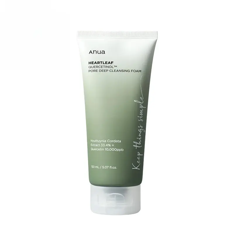 Anua Heartleaf Quercetinol Pore Deep Cleansing Foam โฟมล้างหน้า สบู่มุ้ยหน้าพัง โฟมทำความสะอาดผิวหน้าอย่างล้ำลึกสำหรับรูขุมขน น้ำยาทำความสะอาดผิวหน้า 150ml ฮาร์ทลีฟ เจลล้างหน้า มอยส์เจอร์ไรเซอร์ ใบหน้า