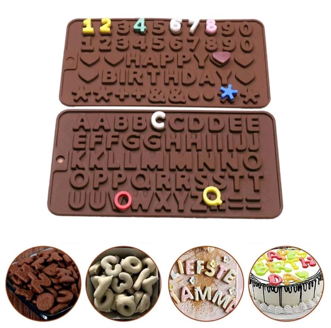 Cetakan Coklat Silikon karakter ,Huruf, Angka dan Kotak Set Kitchenware