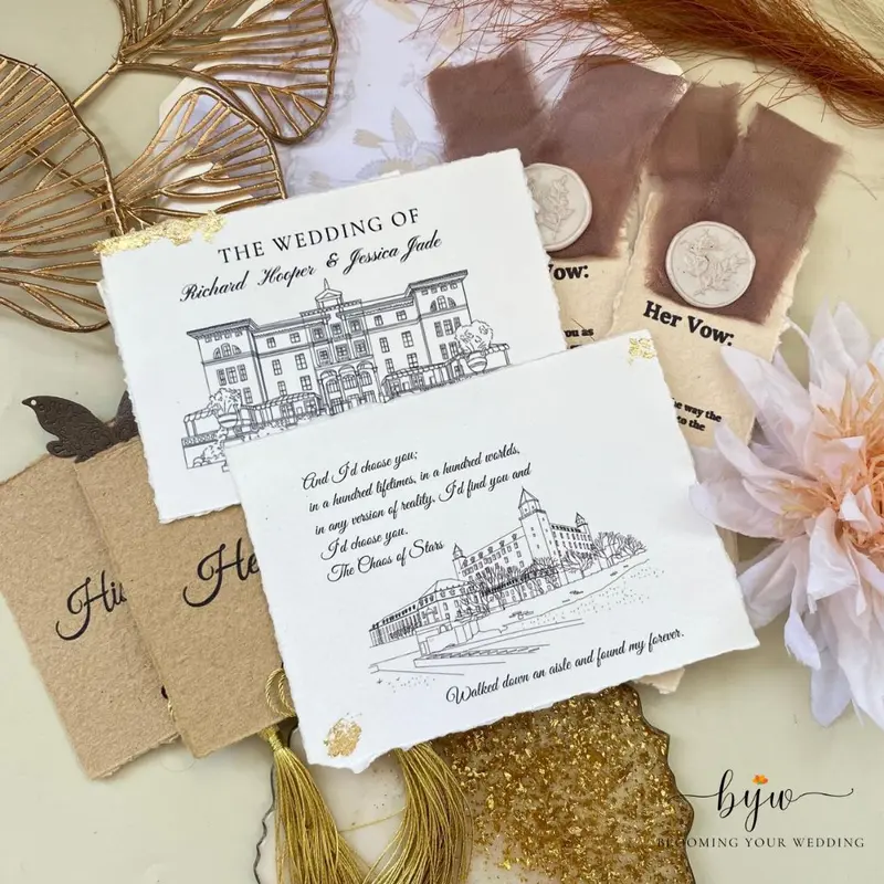 Custom Wedding Keepsake Ecer Kartu Ilustrasi Gedung Murah Property wedding keepsake 3