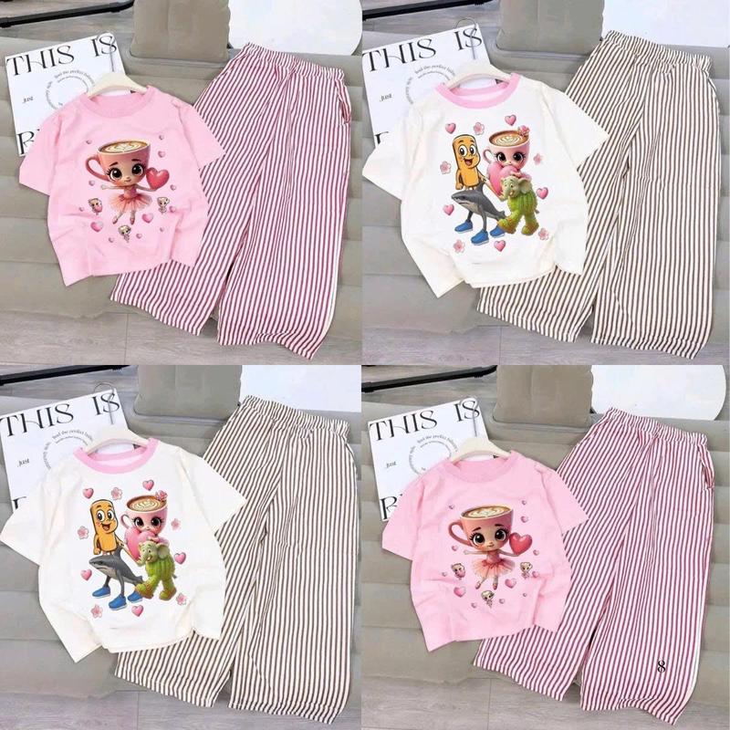 Set bộ đồ trẻ em, bộ áo cộc quần dài dành cho bé gái từ 14-44kg mẫu CAPUCHINA chất liệu dẹp mẫu mới- SHOP TUẤN VŨ