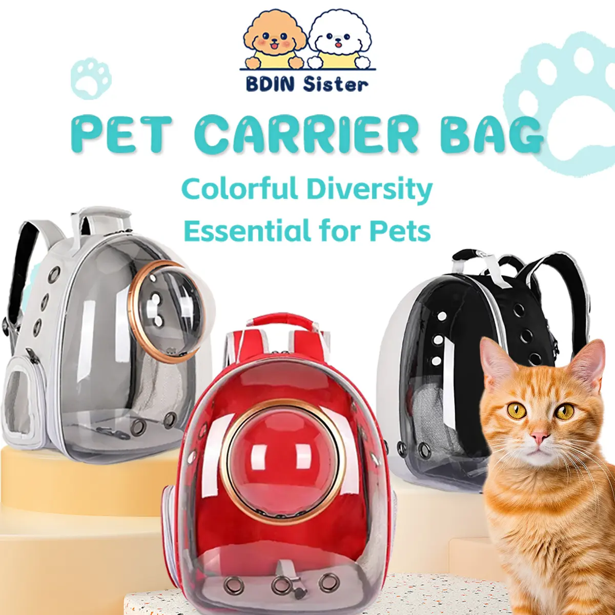 Pet Carrier Bag Pet Space Compartment Breathable Capsule Backpack Cat Dog Carrier Travel Backpack